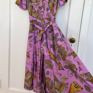 J. Crew Tie-Waist Short-Sleeve Shirtdress in Tiger Floral Size 2 NWT